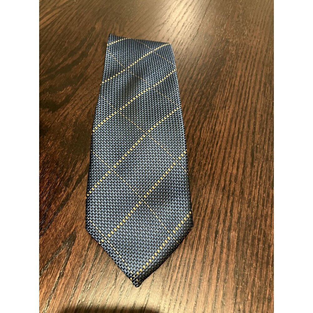 Linea Uomo Men's Patterned Necktie, Blue/Beige, One Size
